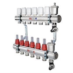 Аксессуар для водяного пола VALTEC 1 х11 вых. Евроконус 3/4  с расходомерами в сборе M197525 - фото 2689085