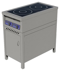 Плита индукционная ЦМИ ПИ-2 (460х850х870 мм) закрытая, распашная дверь E71262 - фото 2957145