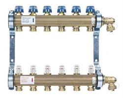 Коллектор Watts HKV-T 1 х3/4 , 6вых., c клапанами, с расходомерами, латунь, (компл), в сборе 10004200 - фото 4497145