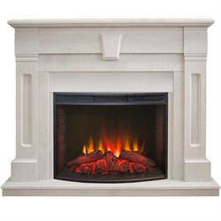 Стильный электрокамин со звуковым эффектом Real-Flame Kellie 25,5/26 WT с очагом Evrika 25,5 LED M66394 - фото 4741292