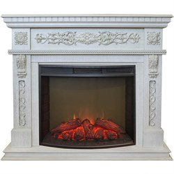 Красивый электрокамин со звуковым эффектом Real-Flame Estella 25,5/26 WT с очагом Evrika 25,5 LED M66390 - фото 4741502