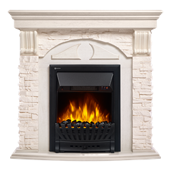 Комплект электрокаминов с искусственным камнем Electrolux EFP/P-1020LS с порталом Firelight Torre Classic камень белый, беленый дуб M134384 - фото 4744429
