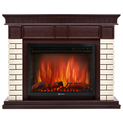 Пристенный электрокамин Electrolux EFP/P-2720RLS с порталом Firelight Bricks 25 камень бежевый, темный дуб M134444 - фото 4744997