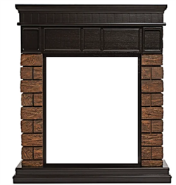 Классический портал для камина Firelight Bricks Wood Classic камень корич., шпон тем. дуб M227385 - фото 4759350