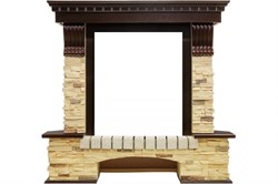 Классический портал для камина Royal Flame Pierre Luxe сланец под классический очаг (Темный дуб) M51312 - фото 4759372