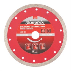 Алмазный диск MATRIX 180х22,2 мм (тонкий мокрая резка) 142-119334 - фото 4836159