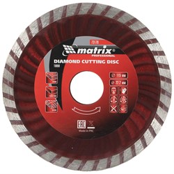 Алмазный диск MATRIX Турбо 115х22,2 мм (сухая резка) 142-119352 - фото 4839342