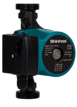 Насос для отопления SHINHOO BASIC S 25-6S 230V 180мм M227372 - фото 5314787