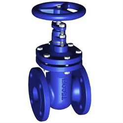 Задвижка клиновая Tecofi V4246 Ду250 Ру16 фланцевая, корпус - ковкий чугун, уплотнение - латунь, Тмакс=150°С, со штурвалом D040-05965 - фото 5365480