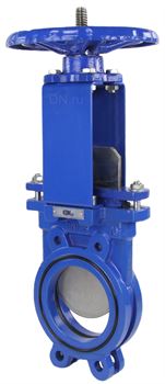 Задвижка шиберная ножевая DN GVKR1331N-2W-Fb-S Ду125 Ру10 двусторонняя, межфланцевая, клин - однодисковый, шпиндель - выдвижной, корпус - чугун, уплотнение - NBR, со штурвалом D040-07566 - фото 5369044