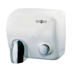 Металлическая сушилка для рук Nofer CYCLON 2450 W с кнопкой белая (01100.W) M99544 - фото 5371087