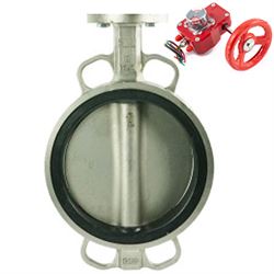 Затвор дисковый поворотный DN WBV3232V-2W-Fb Ду300 Ру16, корпус - нержавеющая сталь 316L, диск - нержавеющая сталь 316L, уплотнение - Viton, с редуктором HGBF RQN3-680Z с индикатором положения и датчиком обратной связи D050-25895 - фото 5383254