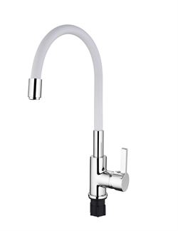 Смеситель для кухни ESKO CORAL CL 519 W Смеситель д/кухни с R-изливом, белый T0042319 - фото 5408090