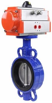 Затвор дисковый поворотный DN GGG50-316L-EPDM Ду50 Ру16, корпус - чугун GGG50, диск - нержавеющая сталь 316L, уплотнение – EPDM, с пневмоприводом DN DA-065 двойного действия D050-24739 - фото 5412981