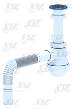 Ани Пласт сифон 1 1/2*40 с гофрой 40*40, C0105 T0032434 - фото 5443095
