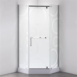 Душевой уголок COMFORTY 31NR, матовое стекло с рисунком круги, с поддоном, 900*900*1975 T0050446 - фото 5444239