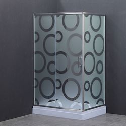 Душевой уголок COMFORTY 33R прозрачное стекло с рисунком круги, с поддоном, 1200*800*1950 T0050156 - фото 5444243