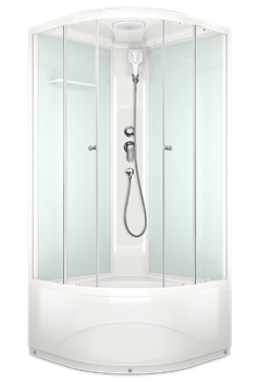 Душевая кабина DOMANI-Spa Delight 99 Slim без электрики, высокий поддон 900x900x2180 (белые стенки, прозрачные стекла), DS01DS99HWCl00 T0052222 - фото 5445516
