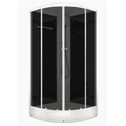Душевая кабина DOMANI-SPA Delight Slim 99 низкий поддон, тонир. стекло, задн.черная стекл. панель, б/э, DS01DS99HBT00 T0046571 - фото 5445534