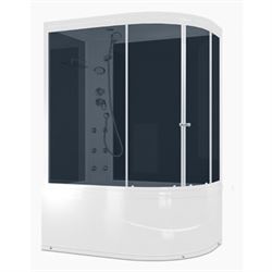 Душевая кабина DOMANI-SPA. Delight 128 Slim L high, высокий поддон, черная стеклянная задняя панель, прозрачное стекло, б/э, DS01DS128LHBCl00 T0046575 - фото 5445537