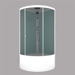 Душевая кабина DOMANI-SPA Simple 99 high, V1.2 с крышей, высокий поддон, белая стеклянная задняя панель, сатин матированное стекло, б/э, DS01Sm99HWM00-V1.2 T0046588 - фото 5445545