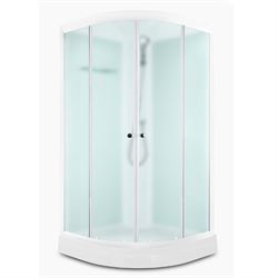 Душевая кабина DOMANI-SPA Delight Slim 99 низкий поддон, белая стеклянная задняя панель, сатин матированное стекло, DS01DS99LWM10 T0046591 - фото 5445548