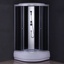Душевая кабина COMFORTY 307GG, серое стекло,задн.,черн.,стекл.панель, 900*900*2150 T0050148 - фото 5445568