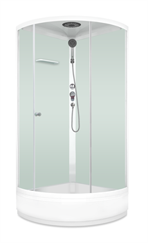 Душевая кабина DOMANI-Spa Simple 99 V1.2 mid без электрики, с крышей, средний поддон 900x900x2180 (белые стенки, прозрачные стекла), DS01Sm99MWCl00-V1.2 T0052223 - фото 5445574
