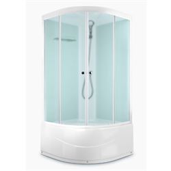 Душевая кабина DOMANI-SPA Delight Slim 99 high высокий поддон, белая стеклянная задняя панель, сатин матированное стекло, DS01DS99HBM10 T0046568 - фото 5445879