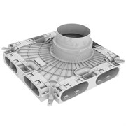 Воздухораспределитель Vaillant VAZ F 150-180х52/132,8 вых., пластик 0020231943