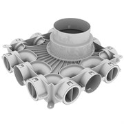 Воздухораспределитель Vaillant VAZ B75 150-180х52/132,12 вых., пластик 0020231945