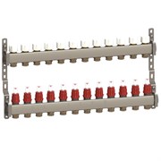 Коллектор General Fittings CX 1 х3/4 , 12вых., c клапанами, с расходомерами, сталь нерж. RBR91612401200