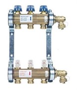 Коллектор Watts HKV-T 1 х3/4 , 3вых., c клапанами, с расходомерами, латунь, (компл), в сборе 10004196