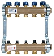 Коллектор Watts HKV 1 х3/4 , 5вых., c клапанами, латунь, (компл) 10004178