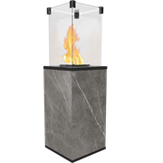 Газовый уличный обогреватель Kratki PATIO/G31/37MBAR/Q/N/P/G - NATURALI PIETRA GREY с пультом ДУ M130777