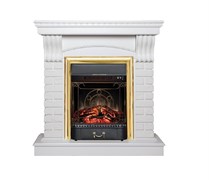 Пристенный электрокамин Real-Flame JAZZ STD/EUG WT с очагом Fobos s Lux BL/BR, Majestic s Lux BL/BR M199803
