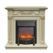 Пристенный электрокамин Real-Flame Dacota STD/EUG WT с очагами Fobos s Lux BL/BR, Majestic s Lux BL/BR M53915