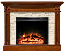 Пристенный электрокамин Royal Flame Cambridge Umbra Grey камень бежевый с очагом Jupiter FX New (тёмный дуб) M132997