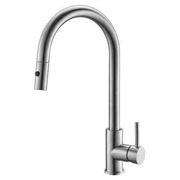 Смеситель для кухни BelBagno с выдвижным изливом, двухрежимный, нержавеющая сталь, исполнение сатин, BB-LAM31B-IN T0060051