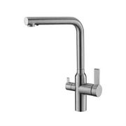 Смеситель для кухни BelBagno с краном для питьевой воды, нержавеющая сталь, исполнение сатин, BB-LAM57-IN T0060054