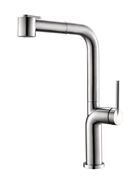Смеситель для кухни BelBagno с выдвижным изливом, двухрежимный, нержавеющая сталь, исполнение сатин, BB-LAM60-IN T0060056