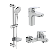Комплект из смесителей Ideal Standard Set CERAFLEX (B1713AA д/раковины + B1721AA д/ванны + B2620AA душ.гарнитур), BD001AA T0041415
