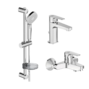 Комплект из смесителей Ideal Standard Set ESLA (BC224AA д/раковины. + BC229AA д/ванны + B2621AA душ.гарнитур), BC264AA T0041404