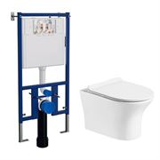 Комплект унитаз с инсталляцией Loranto Azario FRETTA ROUND безободковый, 4501+AZ-2617E T0062290