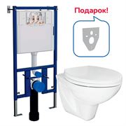 Комплект унитаз с инсталляцией Loranto PROJECT в комплекте с сиденьем микролифт, изоляционная прокладка, 4501+PR1100N+7415 T0062199