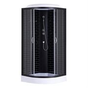 Душевая кабина Loranto 90*90*215 в комплекте с низким поддоном 13см. черныйй кирпичный узор, прозр.стекло 4мм. Профиль  черный , CS-6690-13GB 90 T0062257