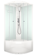 Душевая кабина DOMANI-Spa Delight 99 Slim без электрики, высокий поддон 900x900x2180 (белые стенки, прозрачные стекла), DS01DS99HWCl00 T0052222