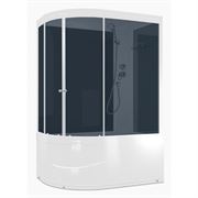 Душевая кабина DOMANI-SPA Delight 128 Slim R high, высокий поддон, черная стеклянная задняя панель, тонированное стекло, б/э, DS01DS128RHBT00 T0046584