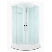 Душевая кабина DOMANI-SPA Delight Slim 99 низкий поддон, белая стеклянная задняя панель, сатин матированное стекло, б/э, DS01DS99LWM00 T0046592