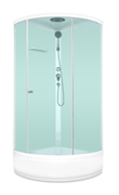 Душевая кабина DOMANI-Spa Simple 99 mid V1.2 без электрики, с крышей, средний поддон 900x900x2180 (белые стенки, сатин-матированные стекла), DS01Sm99MWM00-V1.2 T0052221